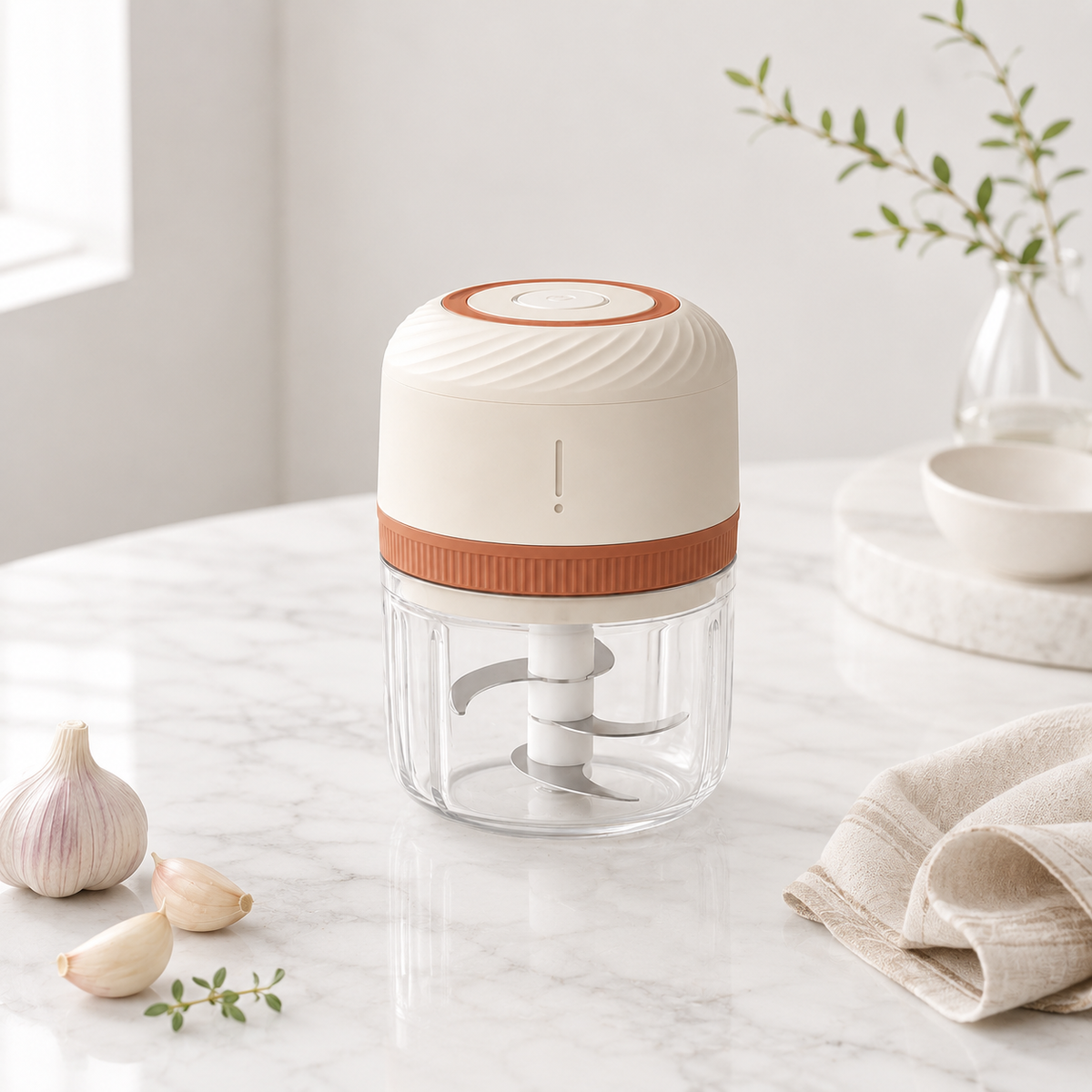 Mini Electric Food Chopper for Garlic, Herbs, Onions & Everyday Kitchen Prep