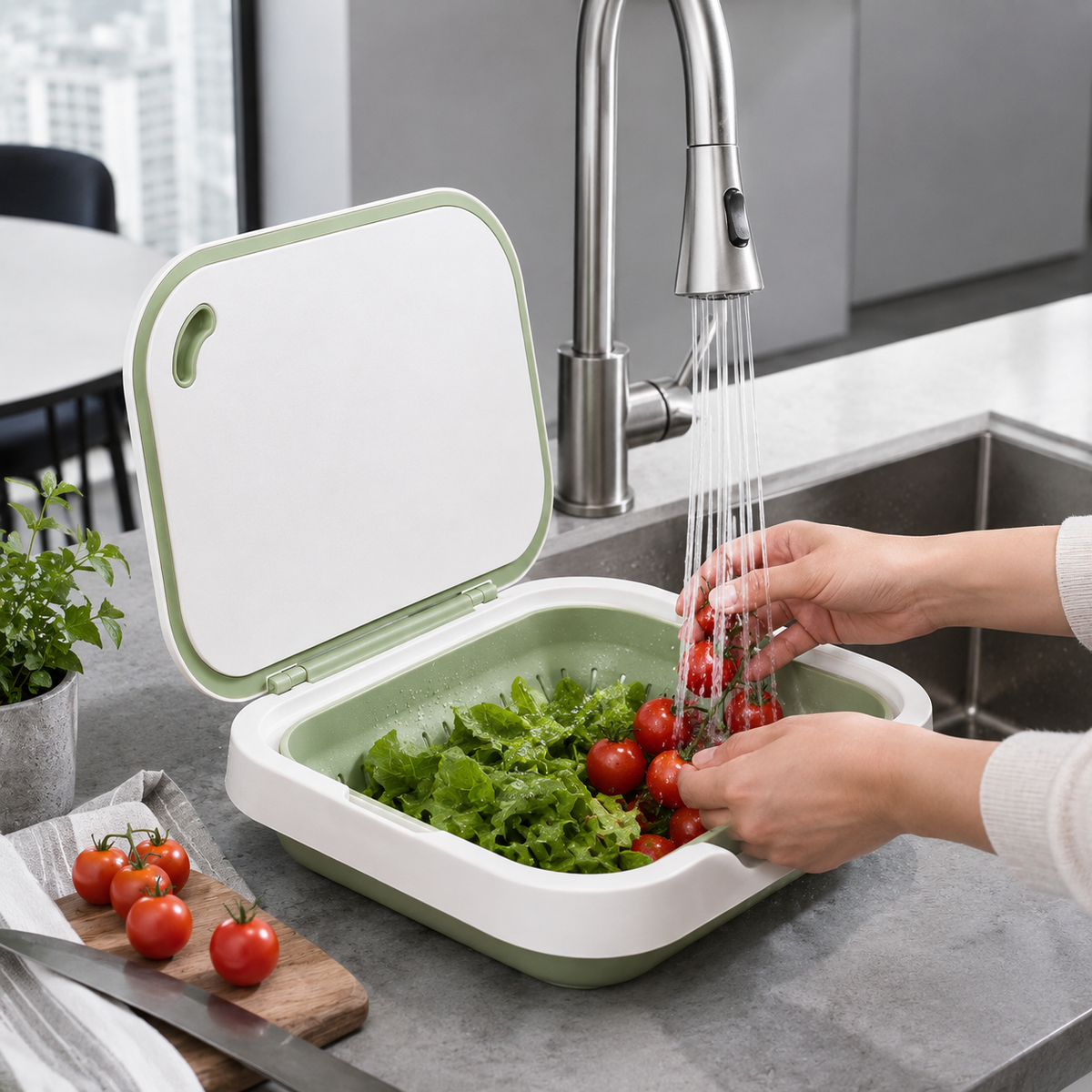 3-in-1 Kitchen Prep, Rinse & Drain Station