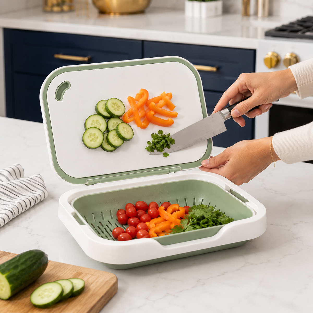 3-in-1 Kitchen Prep, Rinse & Drain Station