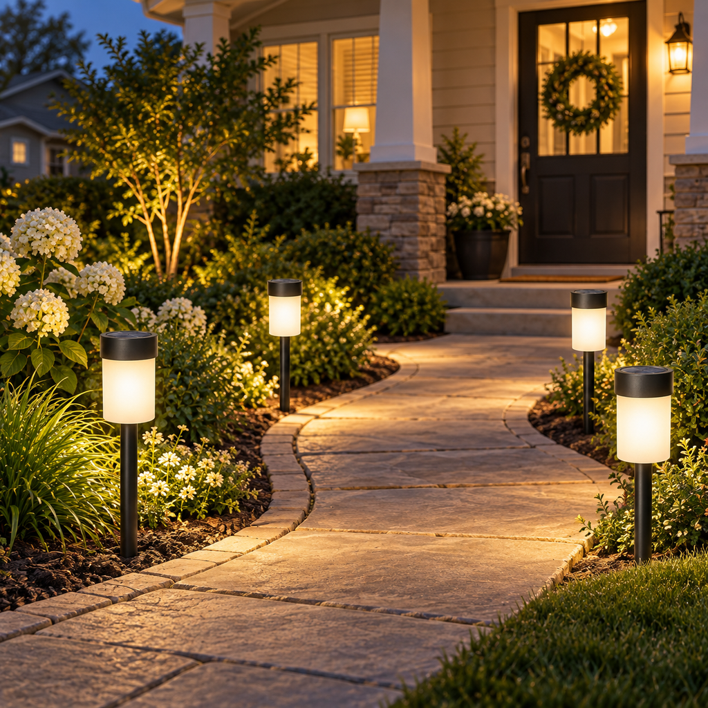 Solar Pathway Lights – Warm White Outdoor Garden & Walkway Lights