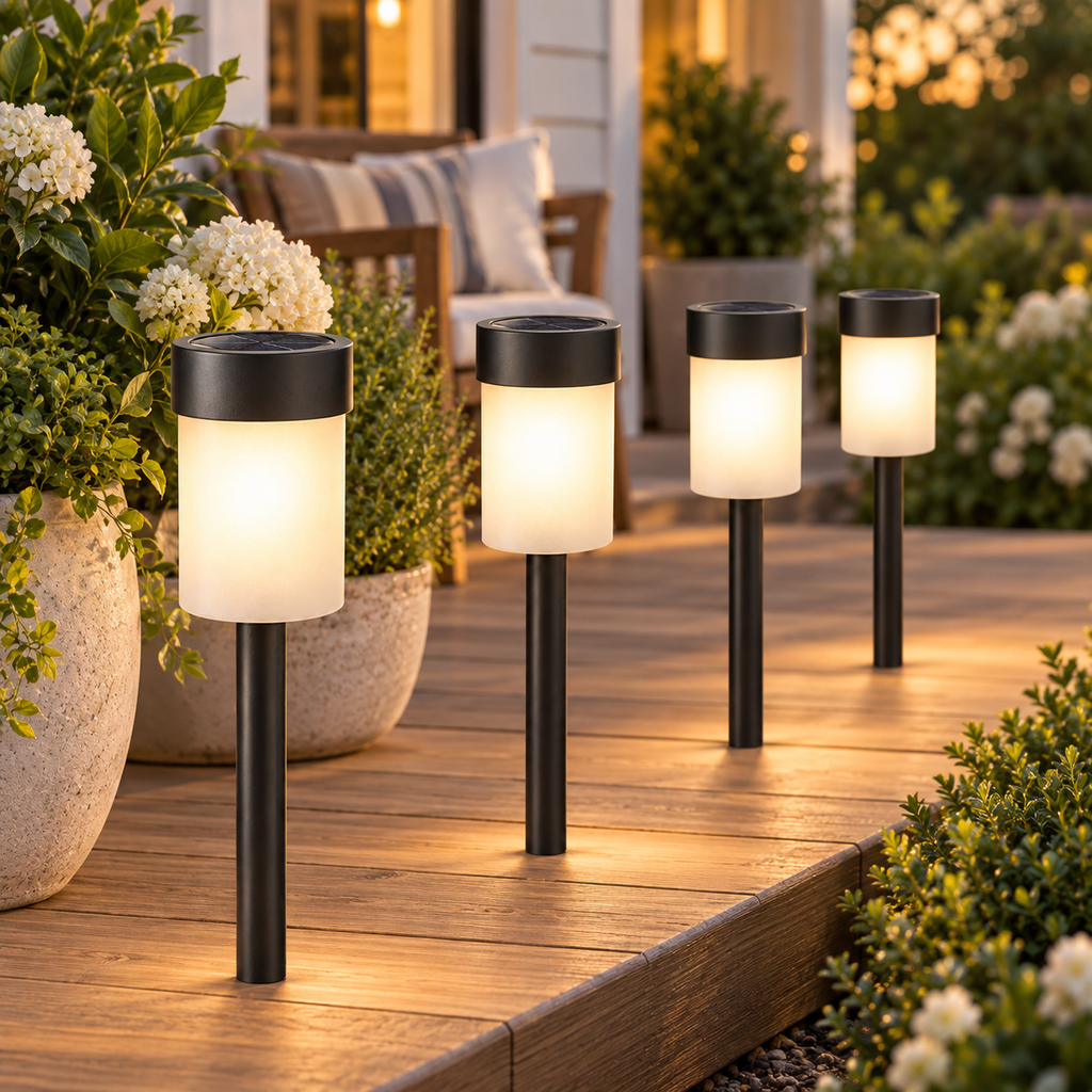 Solar Pathway Lights – Warm White Outdoor Garden & Walkway Lights
