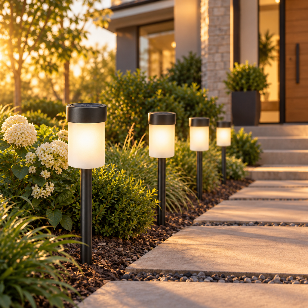 Solar Pathway Lights – Warm White Outdoor Garden & Walkway Lights