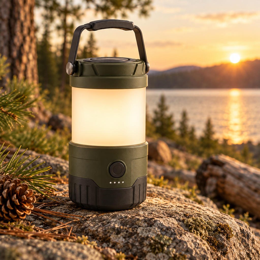 Rechargeable LED Camping Lantern – Portable Outdoor Light with Hanging Handle & Tripod Stand