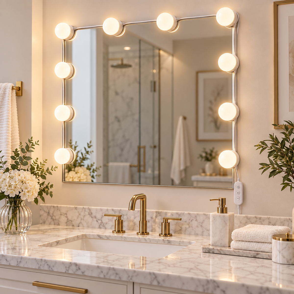 Hollywood Vanity Mirror Lights – Dimmable LED Makeup Bulbs with USB Control