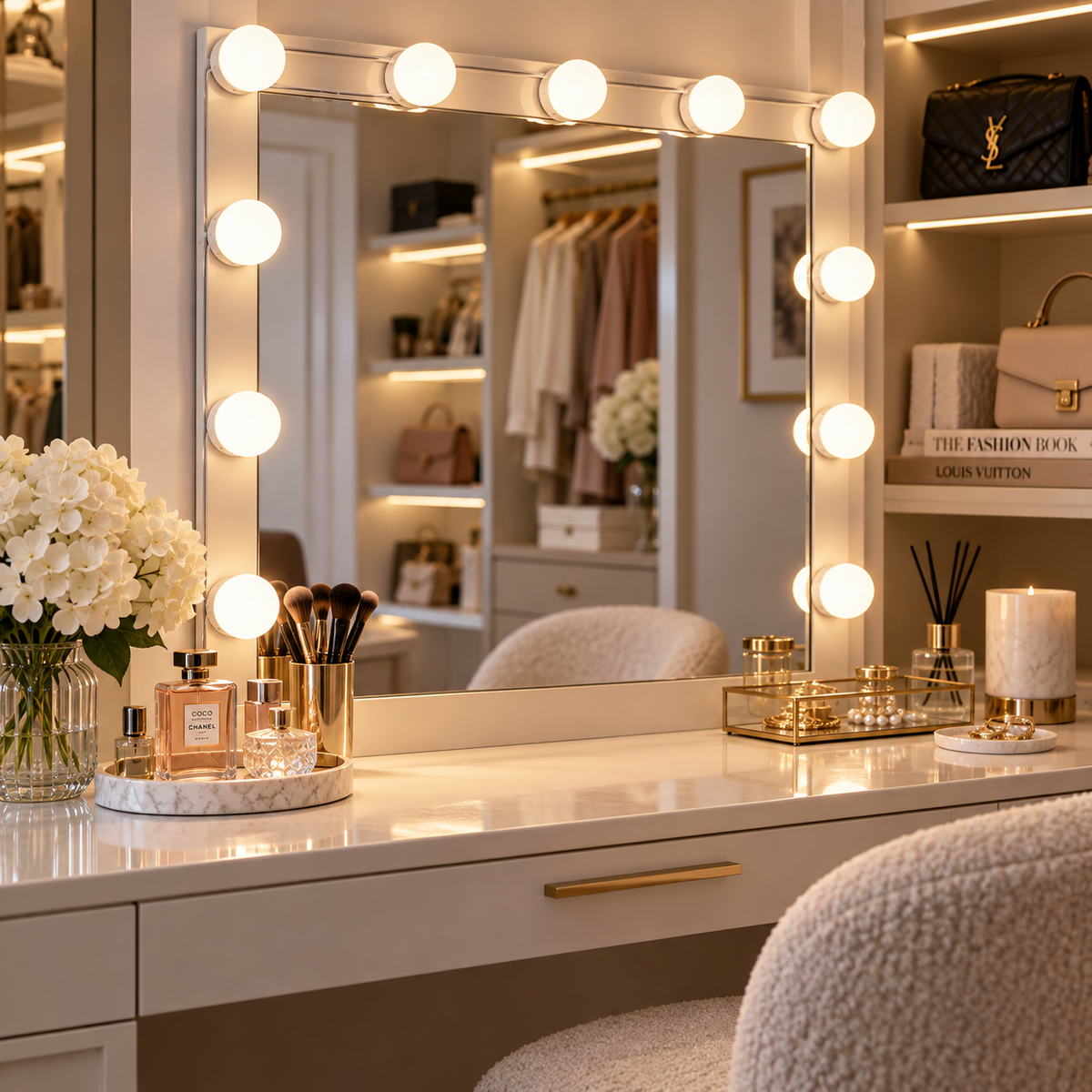 Hollywood Vanity Mirror Lights – Dimmable LED Makeup Bulbs with USB Control