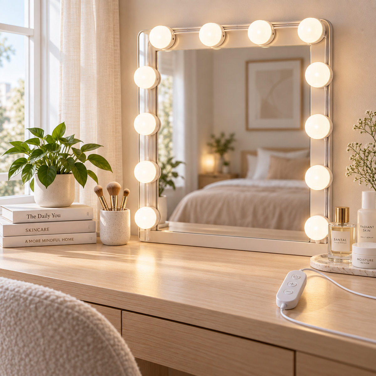 Hollywood Vanity Mirror Lights – Dimmable LED Makeup Bulbs with USB Control