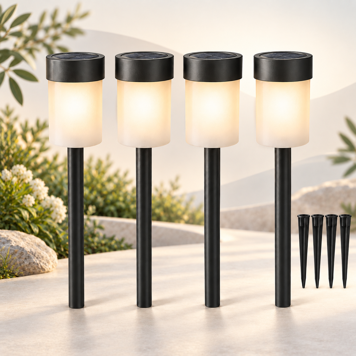 Solar Pathway Lights – Warm White Outdoor Garden & Walkway Lights